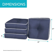 Load image into Gallery viewer, Outdoor/ Indoor 4-Piece Wicker Seat Cushion Set for Patio Furniture - Navy MRM2929
