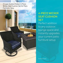 Load image into Gallery viewer, Outdoor/ Indoor 4-Piece Wicker Seat Cushion Set for Patio Furniture (1 Package) EC1218
