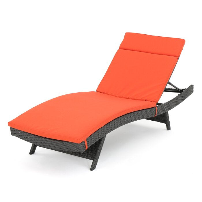 Outdoor Chaise Lounge Cushion Fabric: Orange, #6131