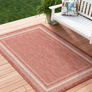 Oden Rust Red/Beige Indoor / Outdoor Area Rug 7530