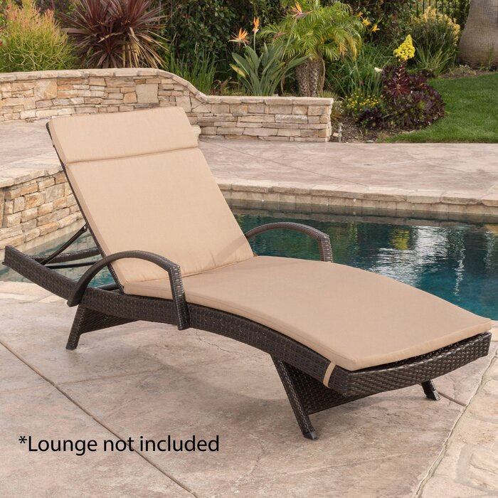 Indoor/ Outside Chaise Lounge Cushion Fabric Color: Caramel, #6188