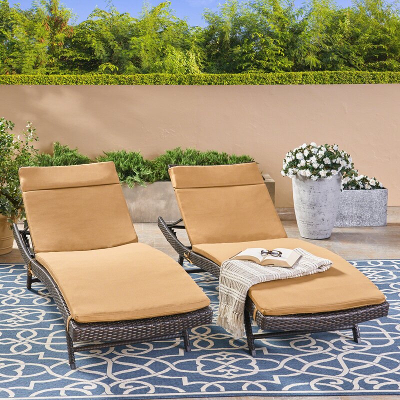 BRIGHT GREEN Tallulah Down Indoor/Outdoor Chaise Lounge **CUSHIONS ONLY**(Set of Two) #9680
