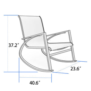 Gray Stripe Outdoor Deasia Rocking Metal Chair 3264AH