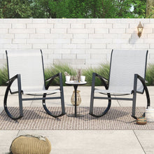 Load image into Gallery viewer, Gray Stripe Outdoor Deasia Rocking Metal Chair 3264AH
