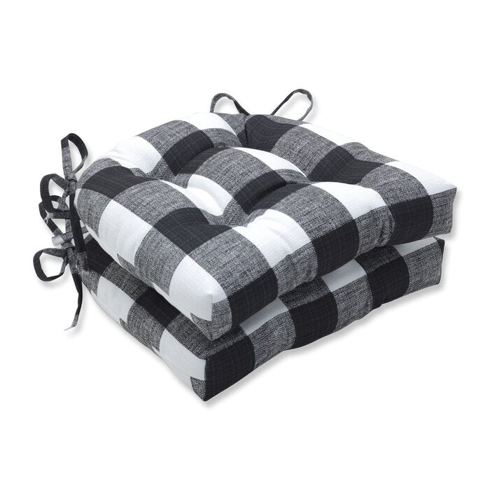 Lylah Coconut Reversible Indoor/Outdoor Dining Chair Cushion (Set of 2) #ND1103