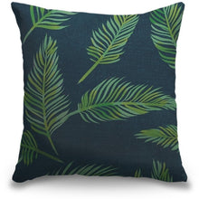 Load image into Gallery viewer, 16&quot; x 16&quot; Navy/Green Schiffer Indoor / Outdoor Floral Throw Pillow GL1805

