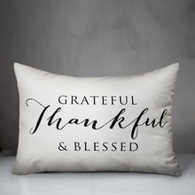 Load image into Gallery viewer, Cogdill Grateful Thankful Blessed Indoor/Outdoor Lumbar Pillow 1694CDR
