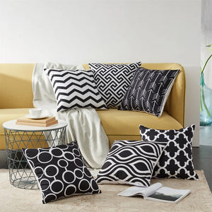 20" x 20" Black Outdoor Square Pillow Cover (Set of 6)