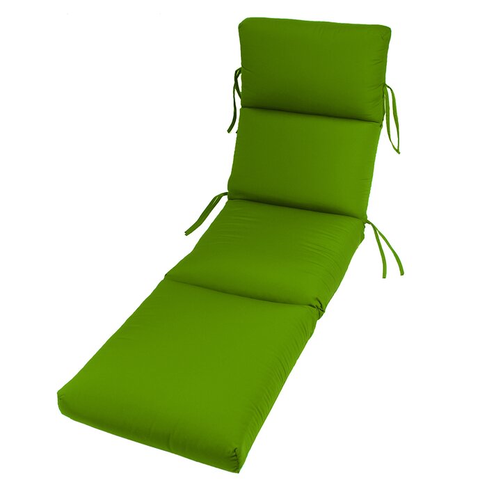 Indoor/Outdoor Sunbrella Chaise Lounge Cushion in Spring Green Fabric #9666