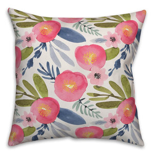 Resch Watercolor Floral Indoor/Outdoor Throw Pillow Cover (ND60)