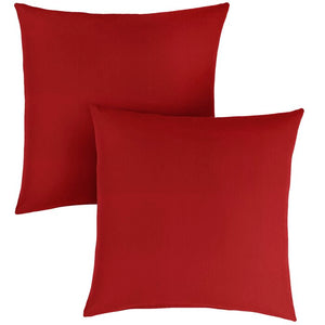 Set of Two Sunbrella Indoor / Outdoor Throw Pillows in Red (18" x 18") #9737