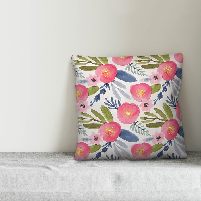 Resch Watercolor Floral Indoor/Outdoor Throw Pillow Cover (ND60)