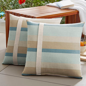 18" x 18" Blue/Gray  Ellaline Indoor/Outdoor Throw Pillow (Set of 2) GL1873