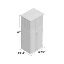 Load image into Gallery viewer, Outdoor Vanilla 2 ft 8-1/4&quot;. W x 2 ft 1-1/2&quot;. D Plastic Vertical Tool Shed
