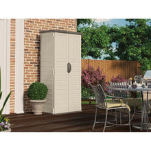 Load image into Gallery viewer, Outdoor Vanilla 2 ft 8-1/4&quot;. W x 2 ft 1-1/2&quot;. D Plastic Vertical Tool Shed
