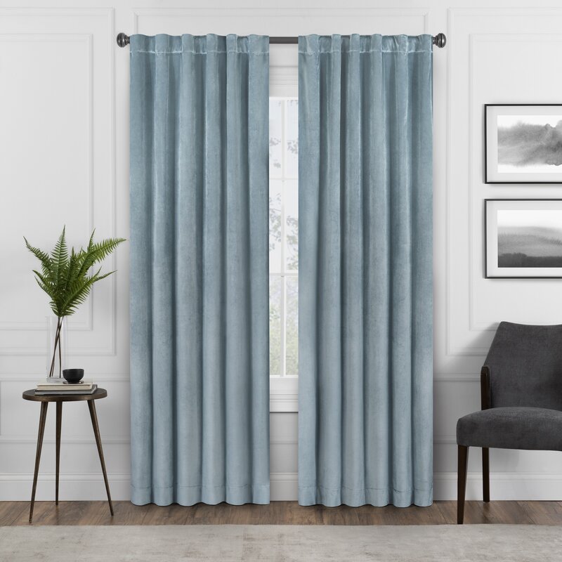 Overbeck Solid Max Blackout Rod Pocket Single Curtain Panel, (Set of 2), 50