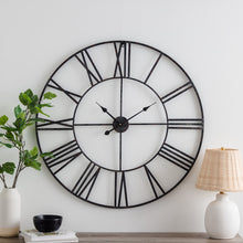 Load image into Gallery viewer, Large Distressed Gray Oversized Eisenhauer Wall Clock
