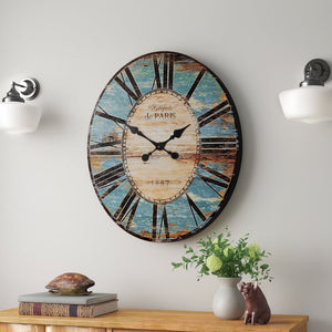 Turquoise Oversized Whipe 24.25" Wall Clock, MRM2942