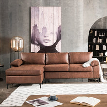 Load image into Gallery viewer, Ovios Mid-Century SUEDE Leather Chaise Reversible Sofa - Brown, 2 Boxes
