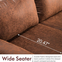 Load image into Gallery viewer, Ovios Mid-Century SUEDE Leather Chaise Reversible Sofa - Brown, 2 Boxes
