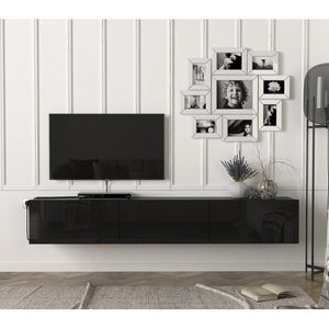 Black Ozge TV Stand for TVs up to 78"