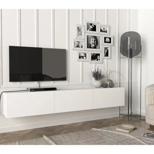 White Ozge TV Stand for TVs up to 78"