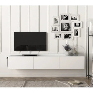 White Ozge TV Stand for TVs up to 78"