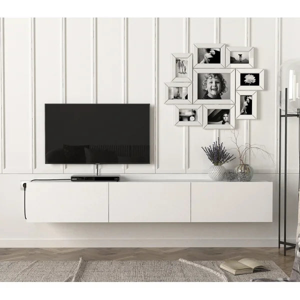 White Ozge TV Stand for TVs up to 78