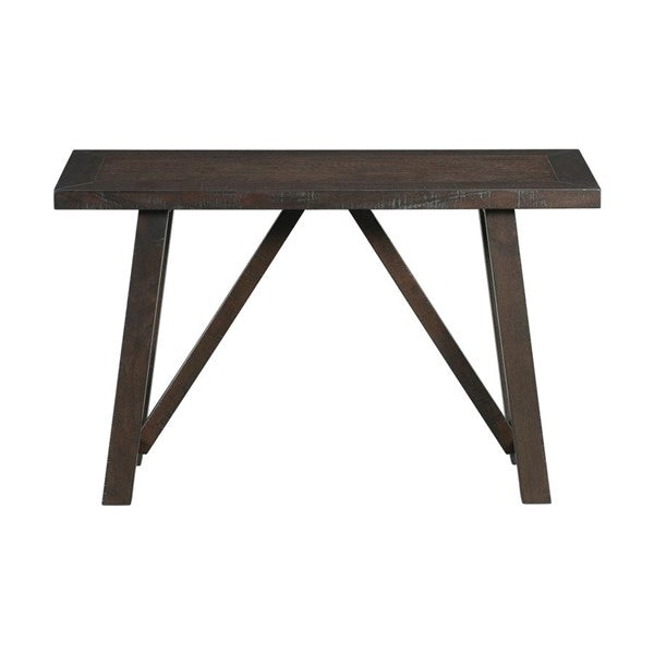 Dark Solid Rustic Wood Counter Bench (LW286)
