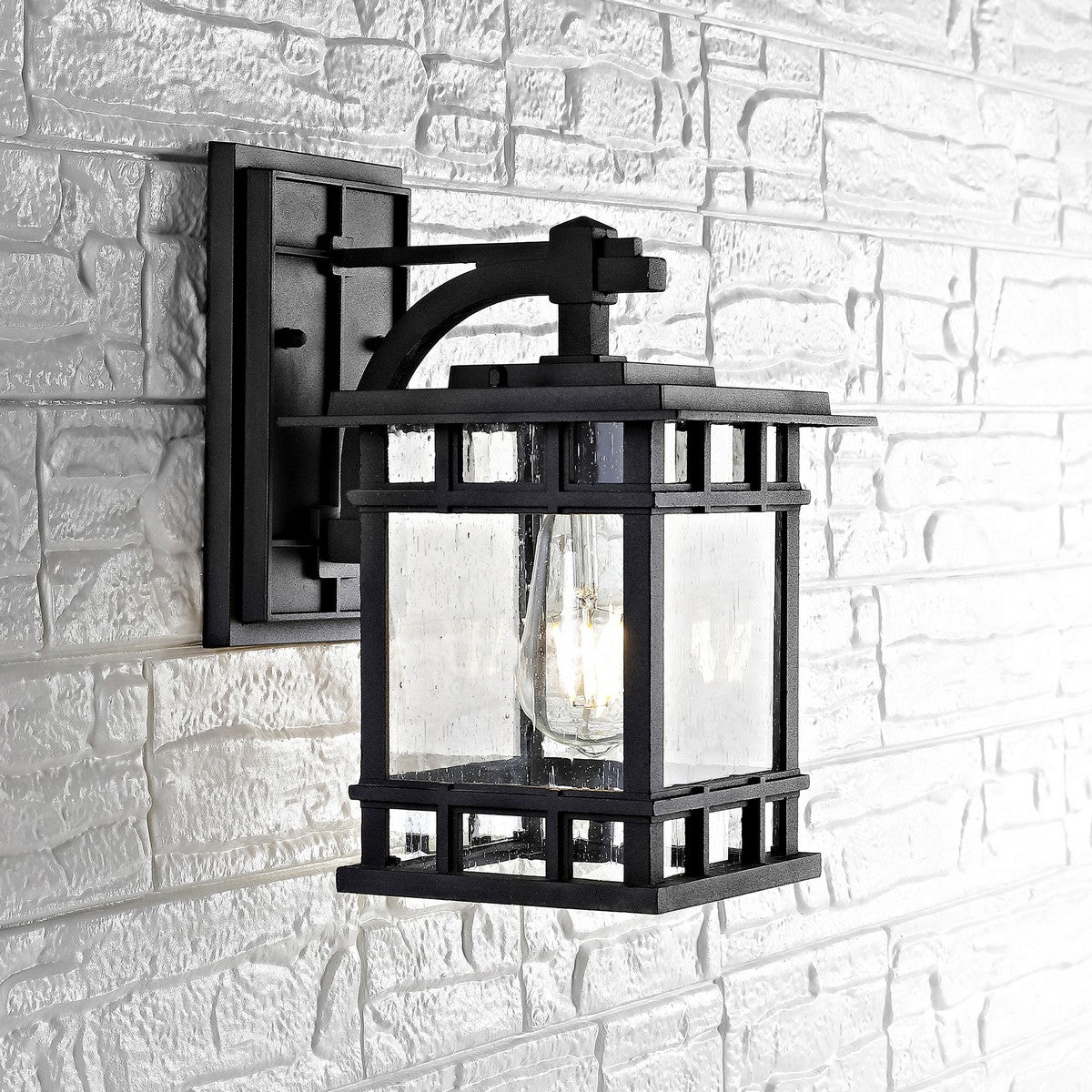 Grayter 1-Light Black Outdoor Wall Lantern Sconce (SB127)