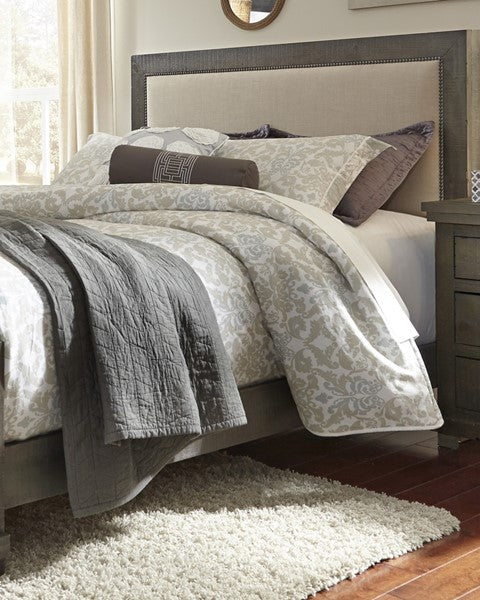 Progressive Furniture Willow Gray Queen Upholstered Headboard 3376AH