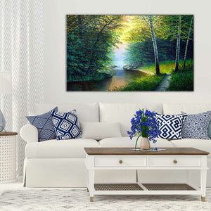 24" H x 40" W x 1.5" D Painted Forest Creek - Wrapped Canvas Graphic Art