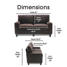 Load image into Gallery viewer, Palisades 61&#39;&#39; Square Arm Loveseat
