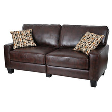 Load image into Gallery viewer, Palisades 72&#39;&#39; Faux Leather Square Arm Sofa with Reversible Cushions
