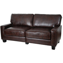 Load image into Gallery viewer, Palisades 72&#39;&#39; Faux Leather Square Arm Sofa with Reversible Cushions
