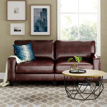 Load image into Gallery viewer, Palisades 72&#39;&#39; Faux Leather Square Arm Sofa with Reversible Cushions
