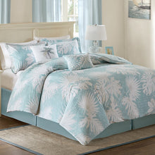Load image into Gallery viewer, California King Blue Palm Grove Comforter Set 262AH
