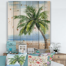 Load image into Gallery viewer, 40&quot; H x 30&quot; W x 0.78&quot; D Palm Tree At The Beach Resort - Unframed Painting on Wood 2291AH
