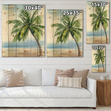 Load image into Gallery viewer, 40&quot; H x 30&quot; W x 0.78&quot; D Palm Tree At The Beach Resort - Unframed Painting on Wood 2291AH
