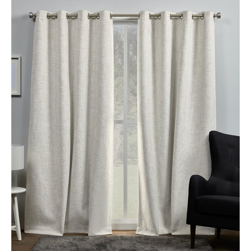 Palni Solid Max Blackout Thermal Grommet Curtain Panels (Set of 2) 1550AH