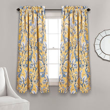 Load image into Gallery viewer, Panagia Floral Room Darkening Thermal Rod Pocket Curtain Panels (Set of 2)
