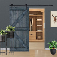 Load image into Gallery viewer, 42&quot; x 84&quot; Gray Paneled Manufactured Wood Barn Door with Installation Hardware Kit
