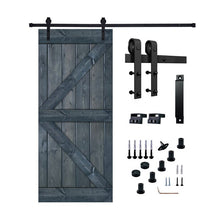 Load image into Gallery viewer, 42&quot; x 84&quot; Gray Paneled Manufactured Wood Barn Door with Installation Hardware Kit
