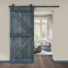Load image into Gallery viewer, 42&quot; x 84&quot; Gray Paneled Manufactured Wood Barn Door with Installation Hardware Kit
