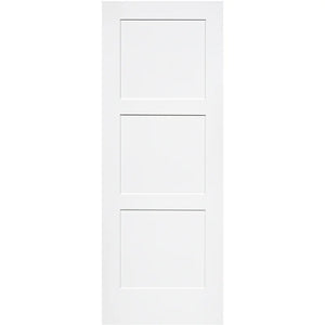 28" x 80" Paneled Solid Manufactured Wood Primed Shaker Standard Door