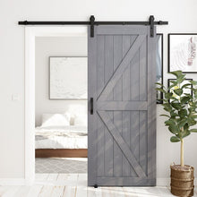 Load image into Gallery viewer, 42&quot; x 84&quot; Paneled Wood Sliding Barn Door with Installation Hardware Kit

