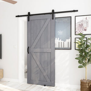 42" x 84" Paneled Wood Sliding Barn Door with Installation Hardware Kit