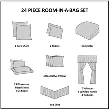 Load image into Gallery viewer, Paolo Microfiber Modern &amp; Contemporary 24 Piece Comforter Set queen
