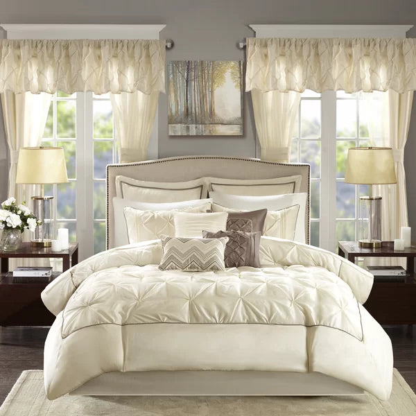 Paolo Microfiber Modern & Contemporary 24 Piece Comforter Set queen