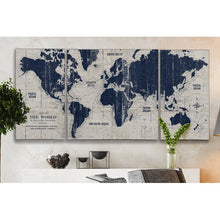 Load image into Gallery viewer, &#39;Old World Map&#39; Graphic Art Multi-Piece Image on Canvas 32 x 64 3345RR
